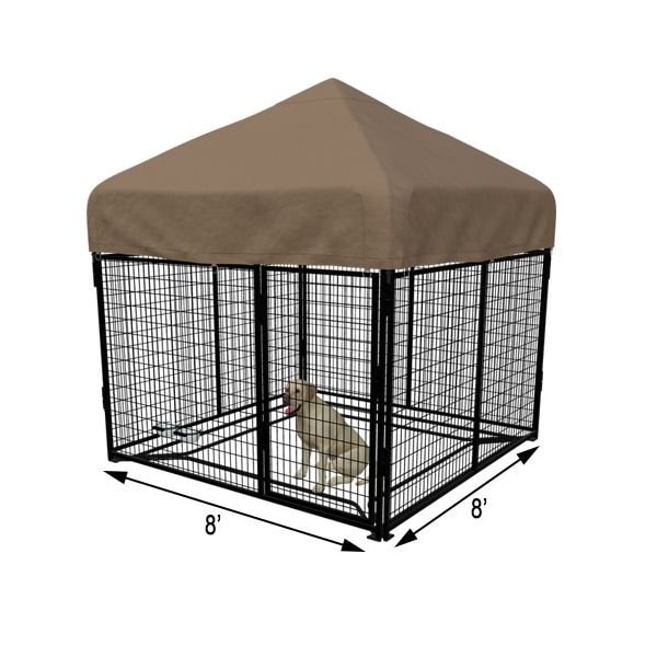 K9 Kennel Store 8ft X 8ft Complete Standard Kennel Powder Coated - CWW8X8FK