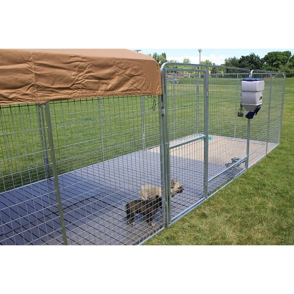 K9 Kennel Store 8ft X 24ft Ultimate Dog Kennel Pro Galvanized - UPR8X24FK