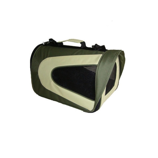 Petpurifiers Green Folding Zippered Sporty Mesh Carrier -LG - PE117139