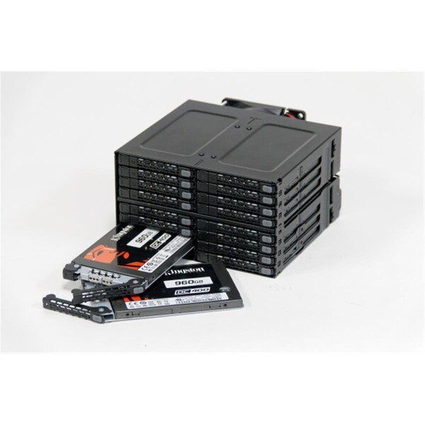 Icy Dock 2.5 in. Rugged Full Metal 16 Bay Backplane Cage, Black - MB516SP-B
