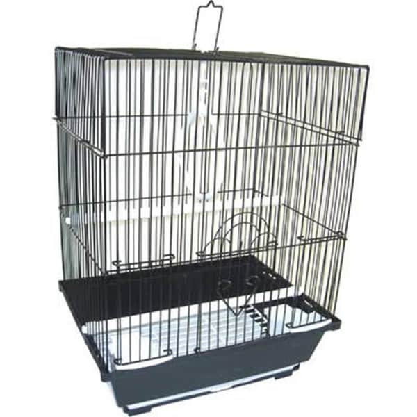Fancy Feline 11 x 8.5 x 14 in. Flat Top Small Parakeet Cage, Black - FA2690790