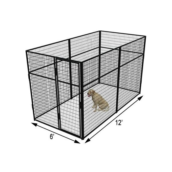 K9 Kennel Store 6ft X 12ft Basic 7ft Tall Wire Kennel Powder Coated - B7T6X12FK