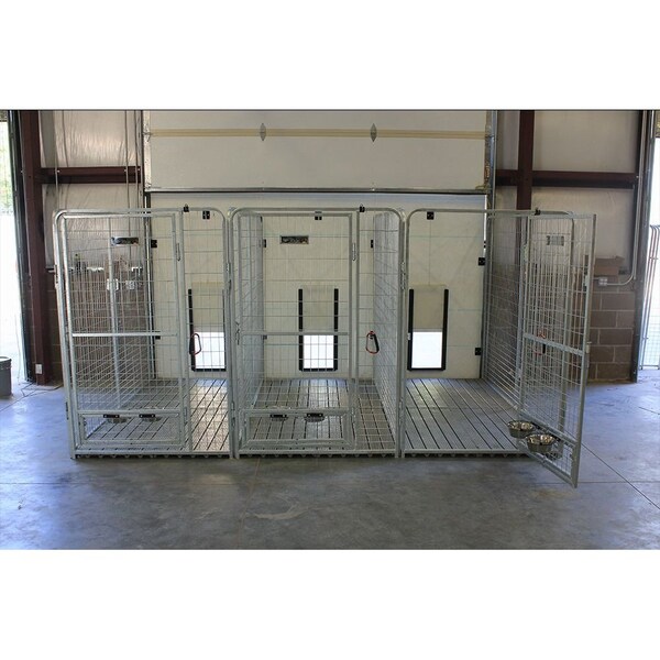 K9 Kennel Store Wall Mounted 15in X 17in Vertical Sliding Dog Door and Weather Resistant Flap - K9-VRTDRWR