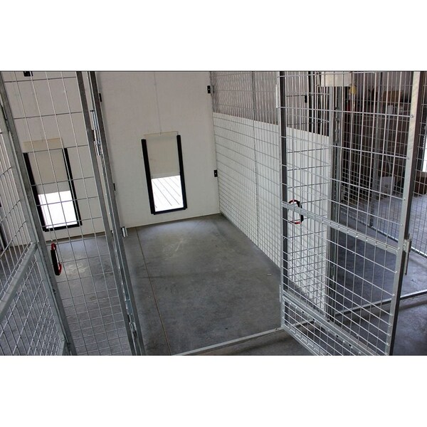 K9 Kennel Store Wall Mounted 15in X 17in Vertical Sliding Dog Door and Weather Resistant Flap - K9-VRTDRWR