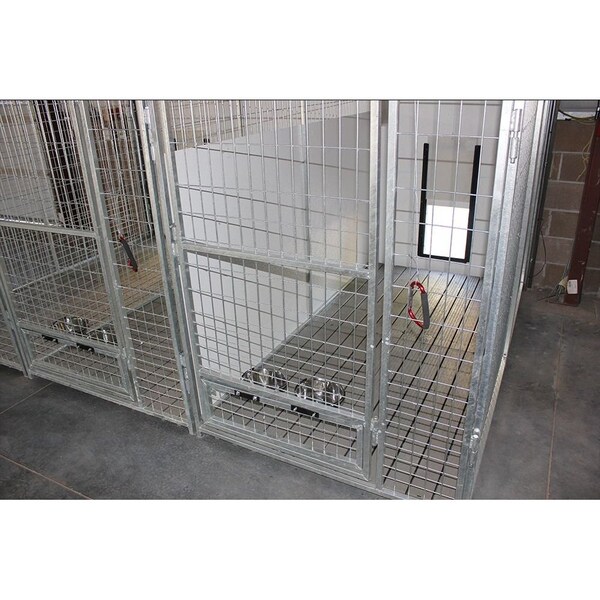 K9 Kennel Store Wall Mounted 15in X 17in Vertical Sliding Dog Door and Weather Resistant Flap - K9-VRTDRWR