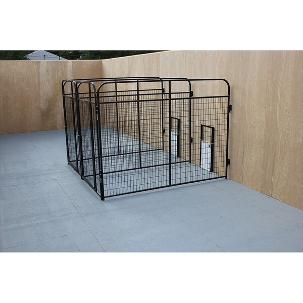 K9 Kennel Store Wall Mounted 15in X 17in Vertical Sliding Dog Door and Weather Resistant Flap - K9-VRTDRWR