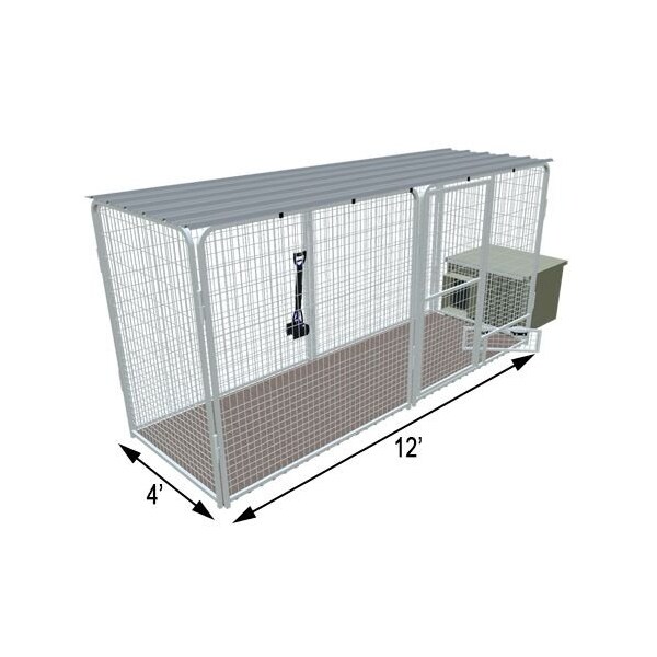 K9 Kennel Store 4ft X 12ft Complete K9 Condo PRO Dog Kennel and Cube Dog Houses - CCO4X12PR