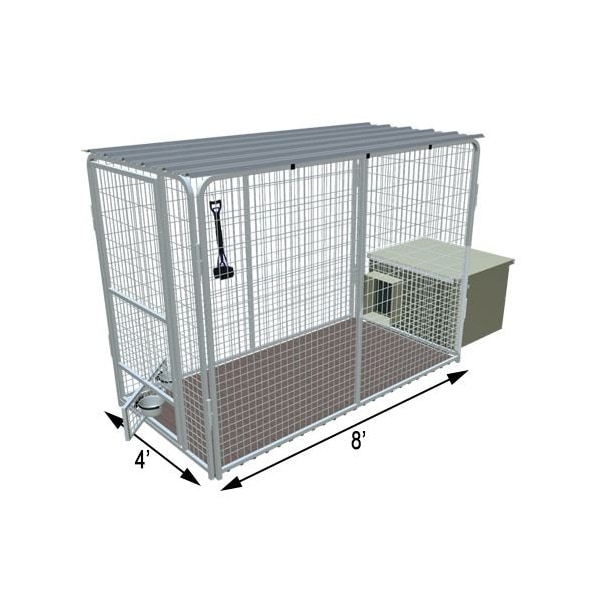 K9 Kennel Store 4ft X 8ft Complete K9 Condo PRO Dog Kennel and Cube Dog House - CCO4X8PR