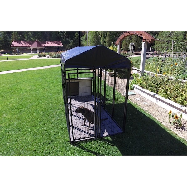 K9 Kennel Store 4ft X 8ft Value Kennel and XL Cabin Dog House Combo Ultimate - UVL4X8CABCM