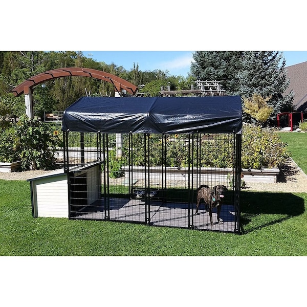 K9 Kennel Store 4ft X 8ft Value Kennel and XL Cabin Dog House Combo Ultimate - UVL4X8CABCM