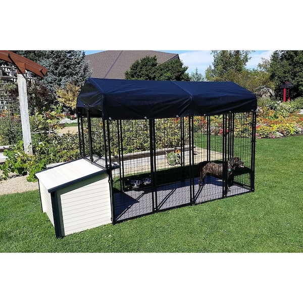 K9 Kennel Store 4ft X 8ft Value Kennel and XL Cabin Dog House Combo Ultimate - UVL4X8CABCM