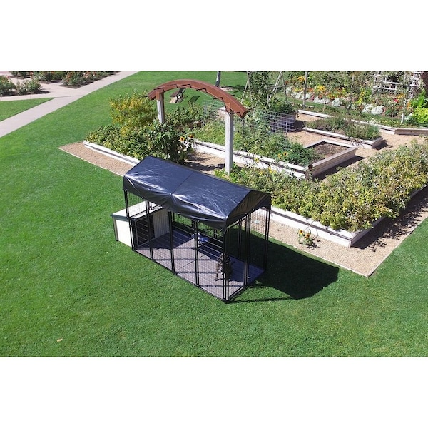 K9 Kennel Store 4ft X 8ft Value Kennel and XL Cabin Dog House Combo Ultimate - UVL4X8CABCM