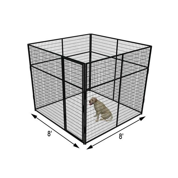 K9 Kennel Store 8ft X 8ft Basic 7ft Tall Wire Kennel Powder Coated - B7T8X8FK