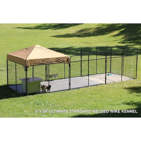 K9 Kennel Store 8ft X 24ft ULTIMATE DOG KENNEL Standard Powder Coated - UWW8X24FK