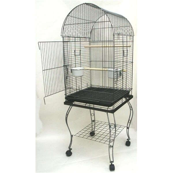 Yml Dome Top Parrot Cage with Stand in Antique Silver - 600AAS