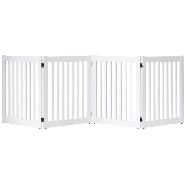 Beloved 32 in. Highlander Series Solid Wood Pet Gate, White - 4 Panel - BE2953027