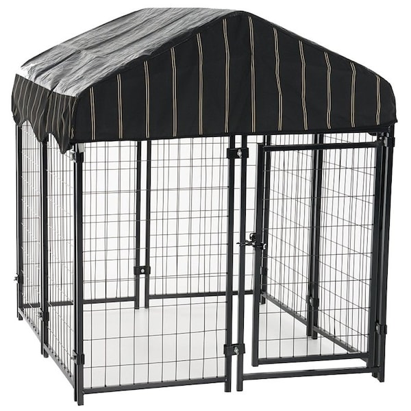 Lucky Dog CL 60445 Modular Pet Play Pen, 4 ft OAL, 4 ft OAW, 412 ft OAH, Steel, Powdered, Black - PRPRMUR0310/CL604