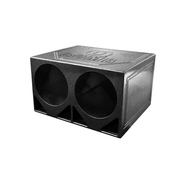 Q Power 12 in. Ported Dual Hole Vented Triangle Speaker Box, Black - QBOMB12TB