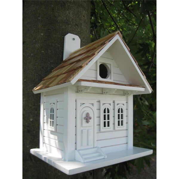 Home Bazaar Shotgun Cottage Birdhouse - White - Fledgling Series - HB-9029WS