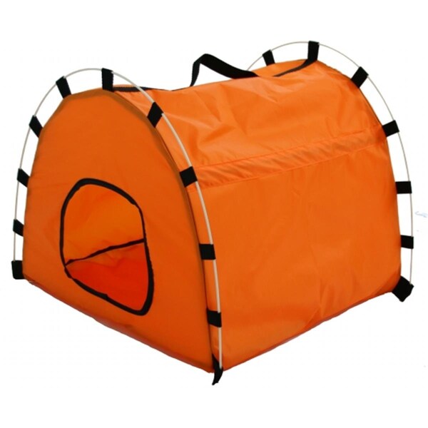 Petpurifiers Skeletal Outdoor Travel Collapsible Pet House Tent- Orange - One Size - PE3166599