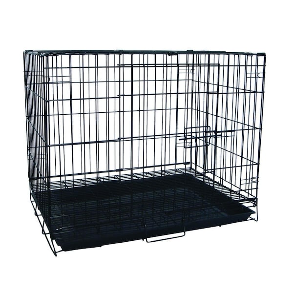 Peticare 30 in. Dog Kennel Cage With Bottom Grate - Black - PE2690778