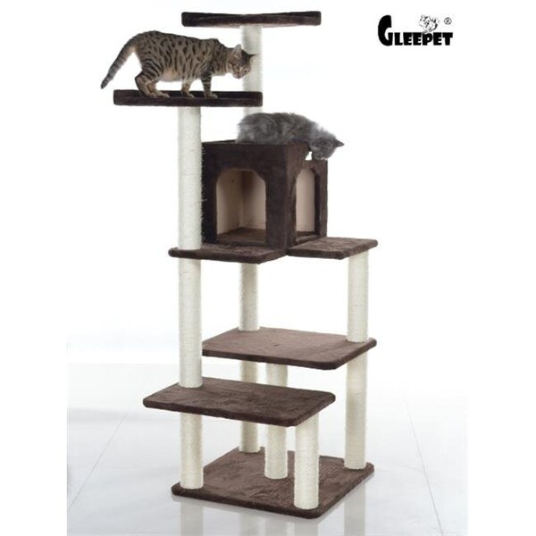 Aeromark AeroMark GP78680723 GleePet 66 in. Cat Tree GP78680721 Coffee Brown 4 Levels - GP78680723