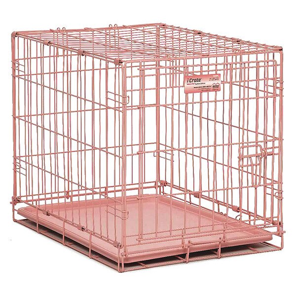Midwest iCrate Single Door Dog Crate Pink 24" x 18" x 19" - 1524PK