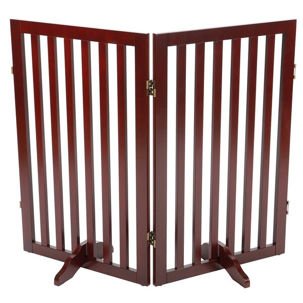 Fly Free Zone Convertible Wooden Dog Gate, Brown - FL2673936