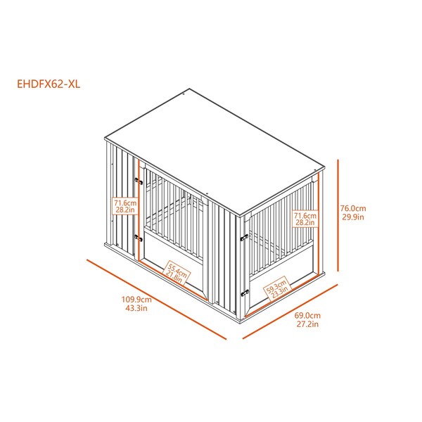 New Age Pet Flexidoor Pet Crate, Antique White, XL - EHDFX62-04XL