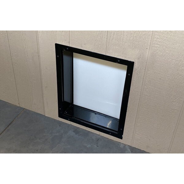 K9 Kennel Store Wall Mounted 15in X 17in Vertical Sliding Dog Door, Telescopic Sleeve and Weather Flap Kit - WMVPD-WS