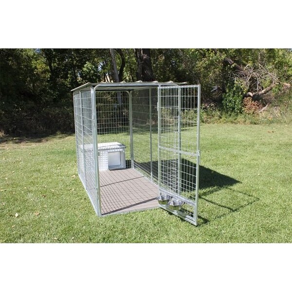 K9 Kennel Store 4ft X 16ft Complete K9 Condo PRO Dog Kennel and Cube Dog House - CCO4X16PR