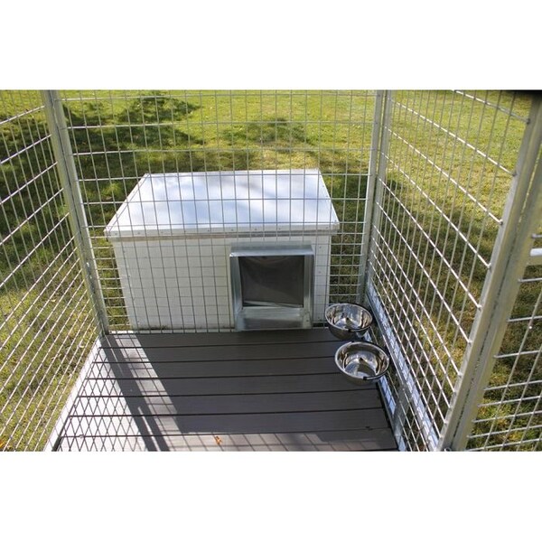 K9 Kennel Store 4ft X 16ft Complete K9 Condo PRO Dog Kennel and Cube Dog House - CCO4X16PR
