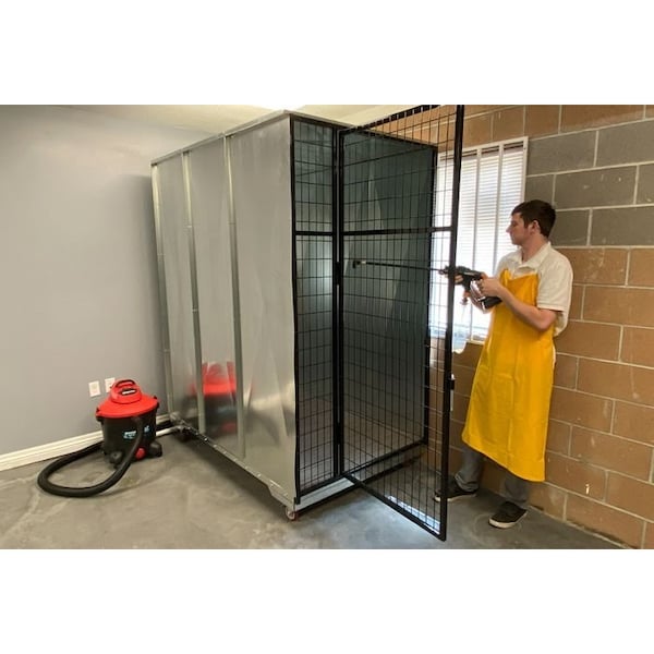 K9 Kennel Store Quick N Clean 4ft X 6ft X 7ft Tall Galvanized Kennel Pod Single Unit - QC4X6GVKPX1