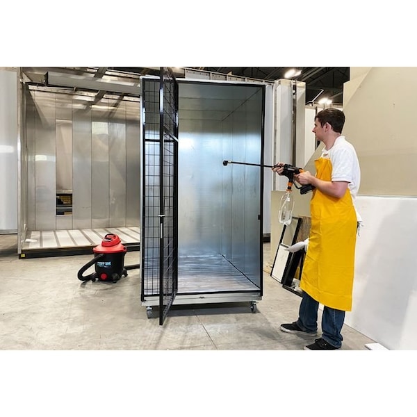 K9 Kennel Store Quick N Clean 4ft X 6ft X 7ft Tall Galvanized Kennel Pod Single Unit - QC4X6GVKPX1