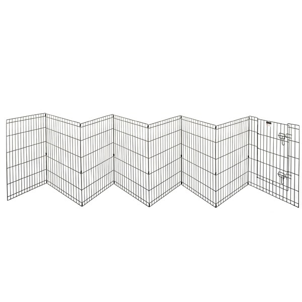 Pet Adobe Pet Adobe Folding Metal Playpen with Eight 24 "x 30 "Panels with Latching Door for Dogs Black - 959085LJO