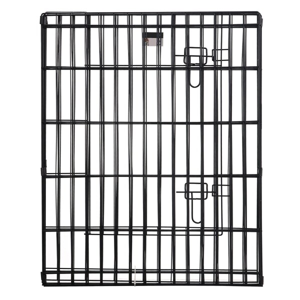 Pet Adobe Pet Adobe Folding Metal Playpen with Eight 24 "x 30 "Panels with Latching Door for Dogs Black - 959085LJO