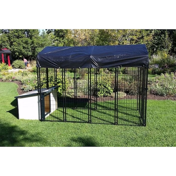 K9 Kennel Store 4ft X 8ft Value Kennel and XL Cabin Dog House Combo Basic - BVL4X8CABCM