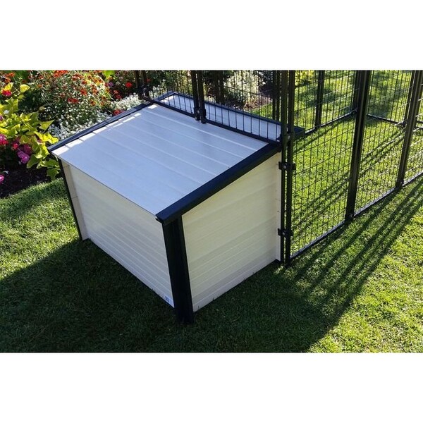 K9 Kennel Store 4ft X 8ft Value Kennel and XL Cabin Dog House Combo Basic - BVL4X8CABCM