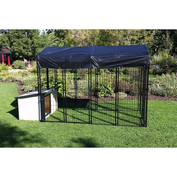 K9 Kennel Store 4ft X 8ft Value Kennel and XL Cabin Dog House Combo Basic - BVL4X8CABCM