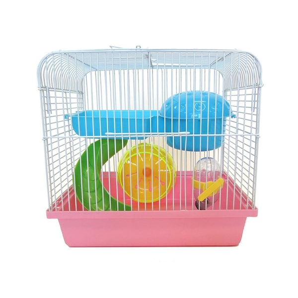 Yml YML H167PK Dwarf Hamster; Mice Cage With Accessories; Pink - H167PK