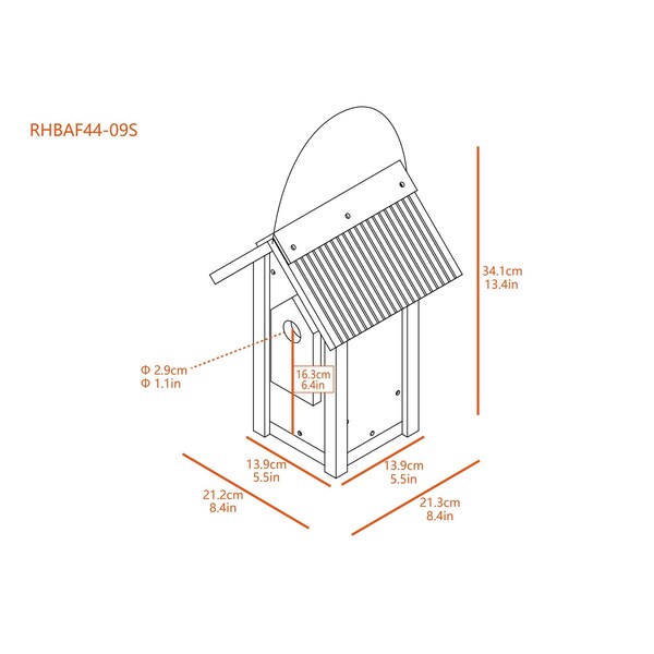 New Age Pet Feathered Friends, A-Frame Retreat Bird House- S - RHBAF44-09S