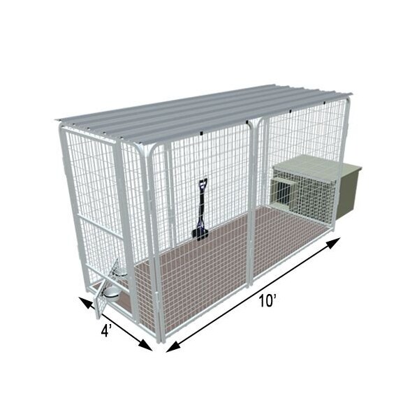 K9 Kennel Store 4ft X 10ft Complete K9 Condo PRO Dog Kennel and Cube Dog House - CCO4X10PR