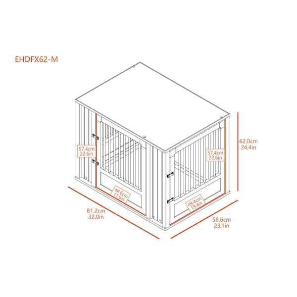 New Age Pet Flexidoor Pet Crate, Antique White, M - EHDFX62-04M