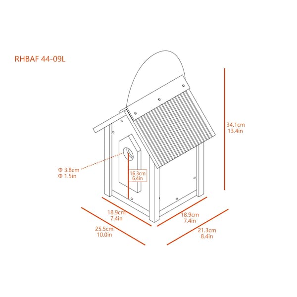 New Age Pet Feathered Friends, A-Frame Retreat Bird House- L - RHBAF44-09L