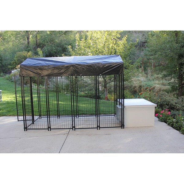K9 Kennel Store 4ft X 8ft Value Kennel and Cube Dog House Combo Ultimate - UVL4X8CUBCM