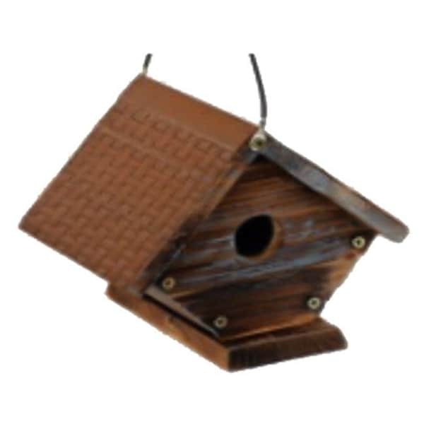 Partyanimal Rustic Wren Bird House with Metal Roof - PA30538