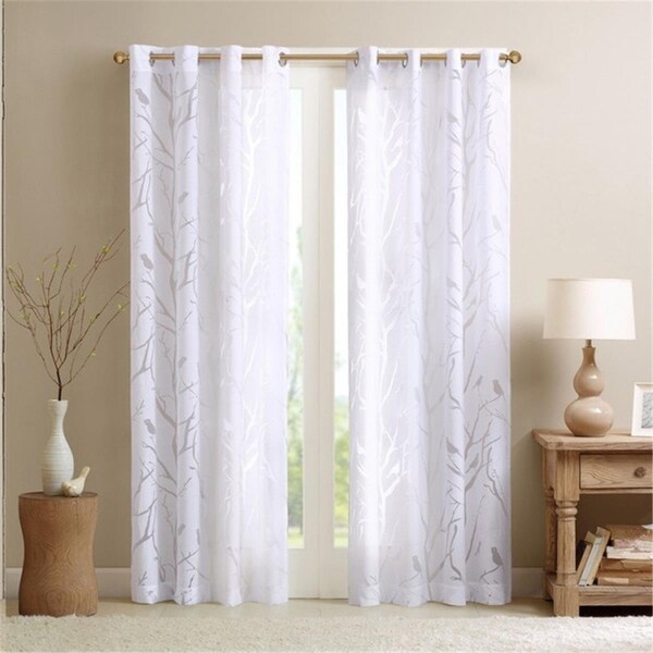 Madison Park Averil Sheer Bird Window, White - 63 in. - MP40-3007