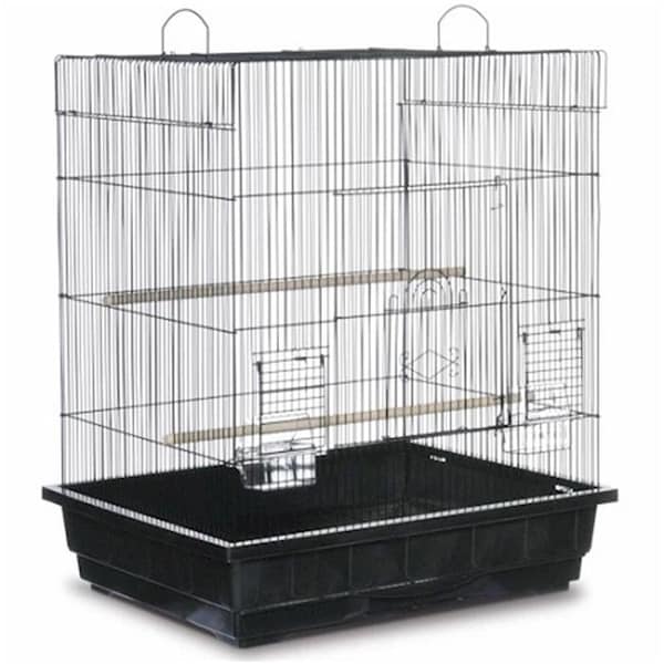 Prevue Hendryx Prevue Hendryx PP-25212-B Square Roof Parakeet Cage - Black - PP-25212/B