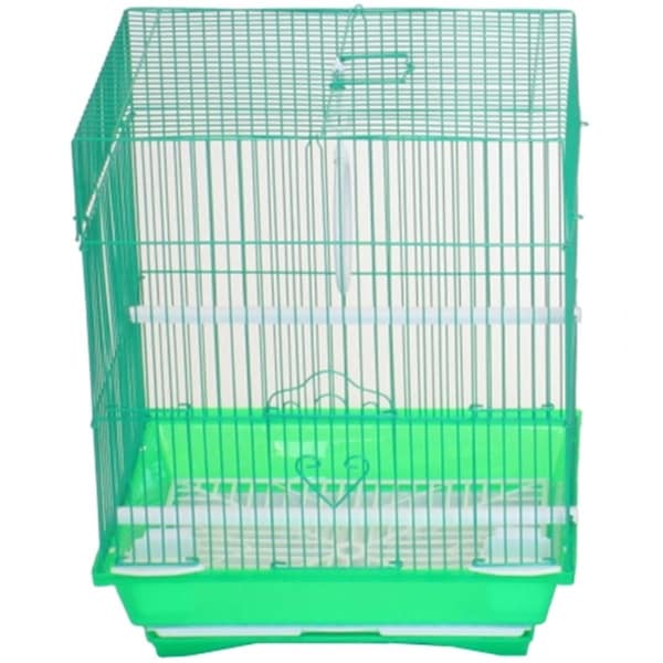 Fancy Feline 11 x 8.5 x 14 in. Flat Top Small Parakeet Cage, Green - FA2690794