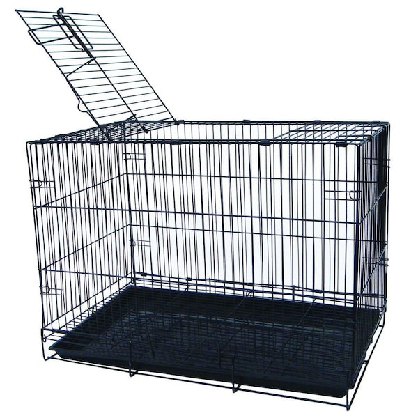 Peticare 20 in. Small Animal, Dog Kennel Cage - Black - PE2690777